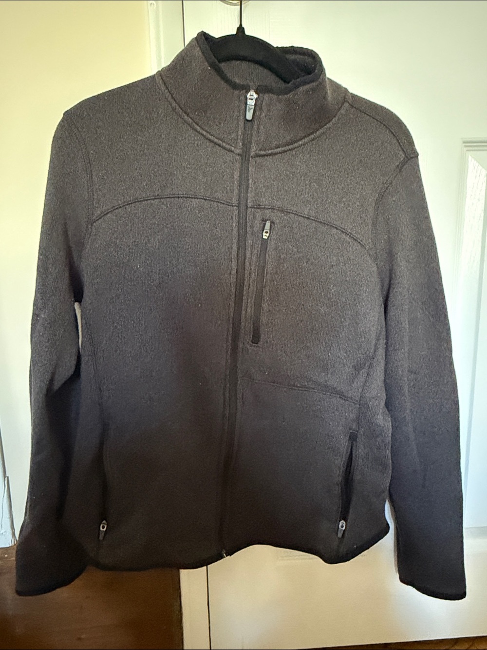 Old Navy Women's Dark Gray Full-Zip Teddy Fleece Jacket